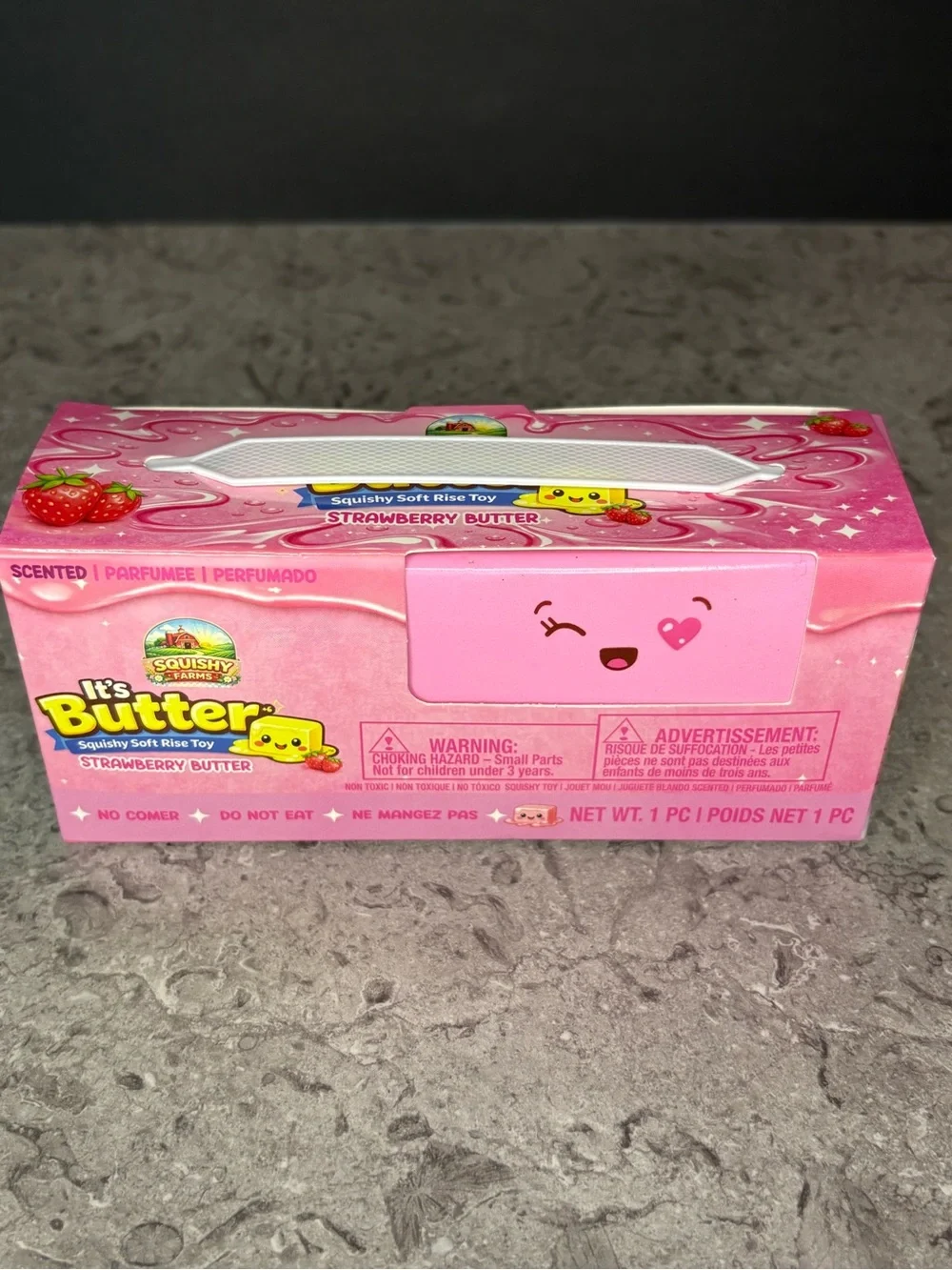 Butter Scented Strawberry Butter Squishy Toy - Pink